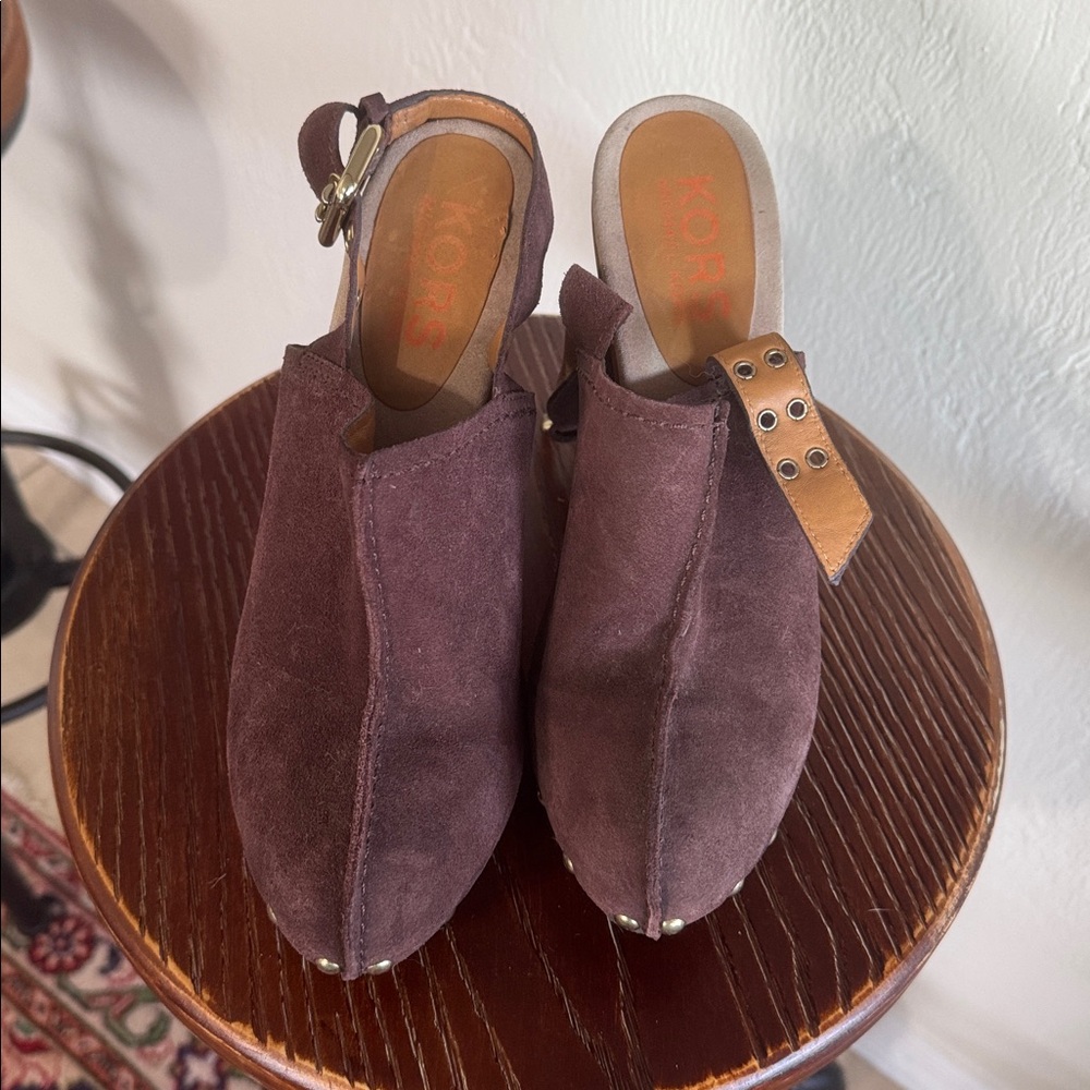 KORS Michael Kors Brown Suede Mules